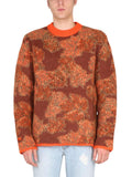 Orange Crew Neck Sweaters 1