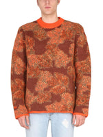 Orange Crew Neck Sweaters 1
