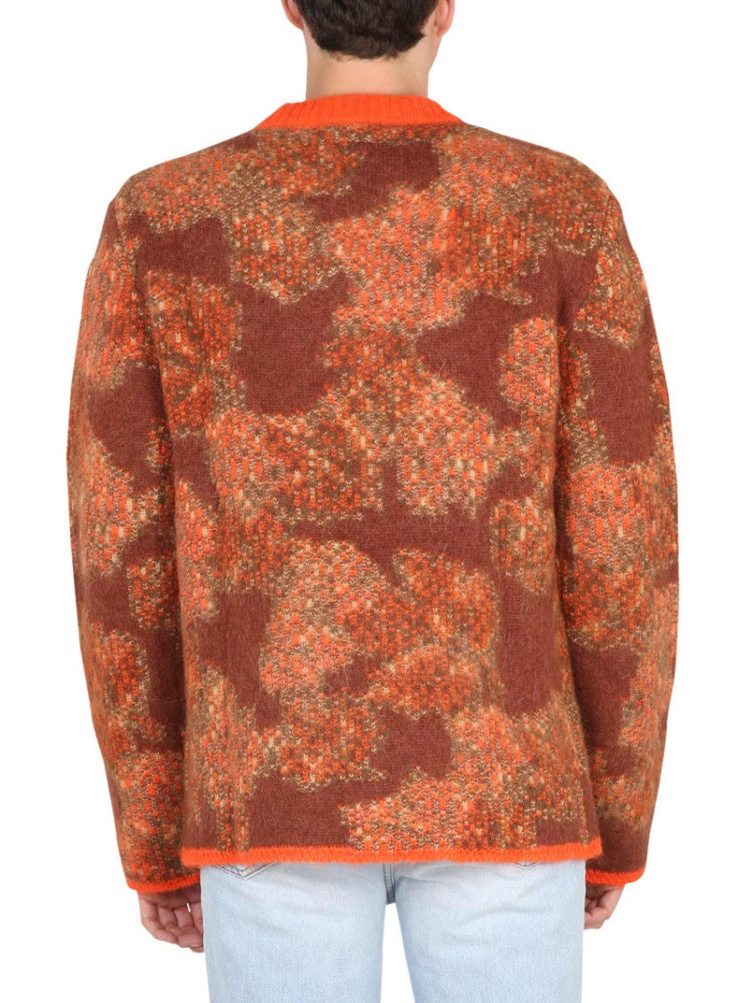 Orange Crew Neck Sweaters 3