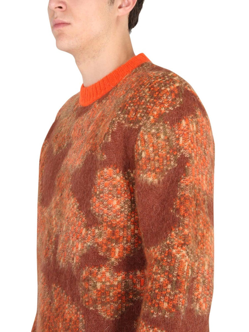 Orange Crew Neck Sweaters 4