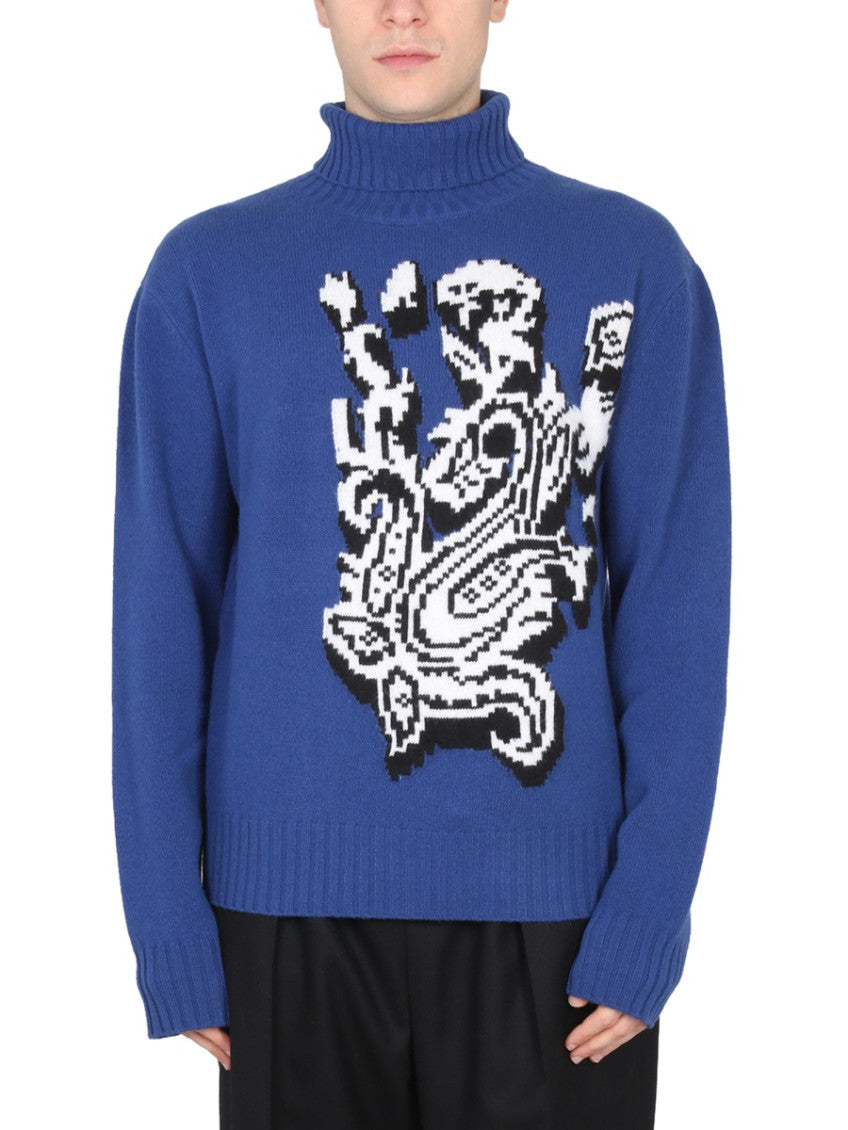 Blue Turtle Neck Sweaters 1