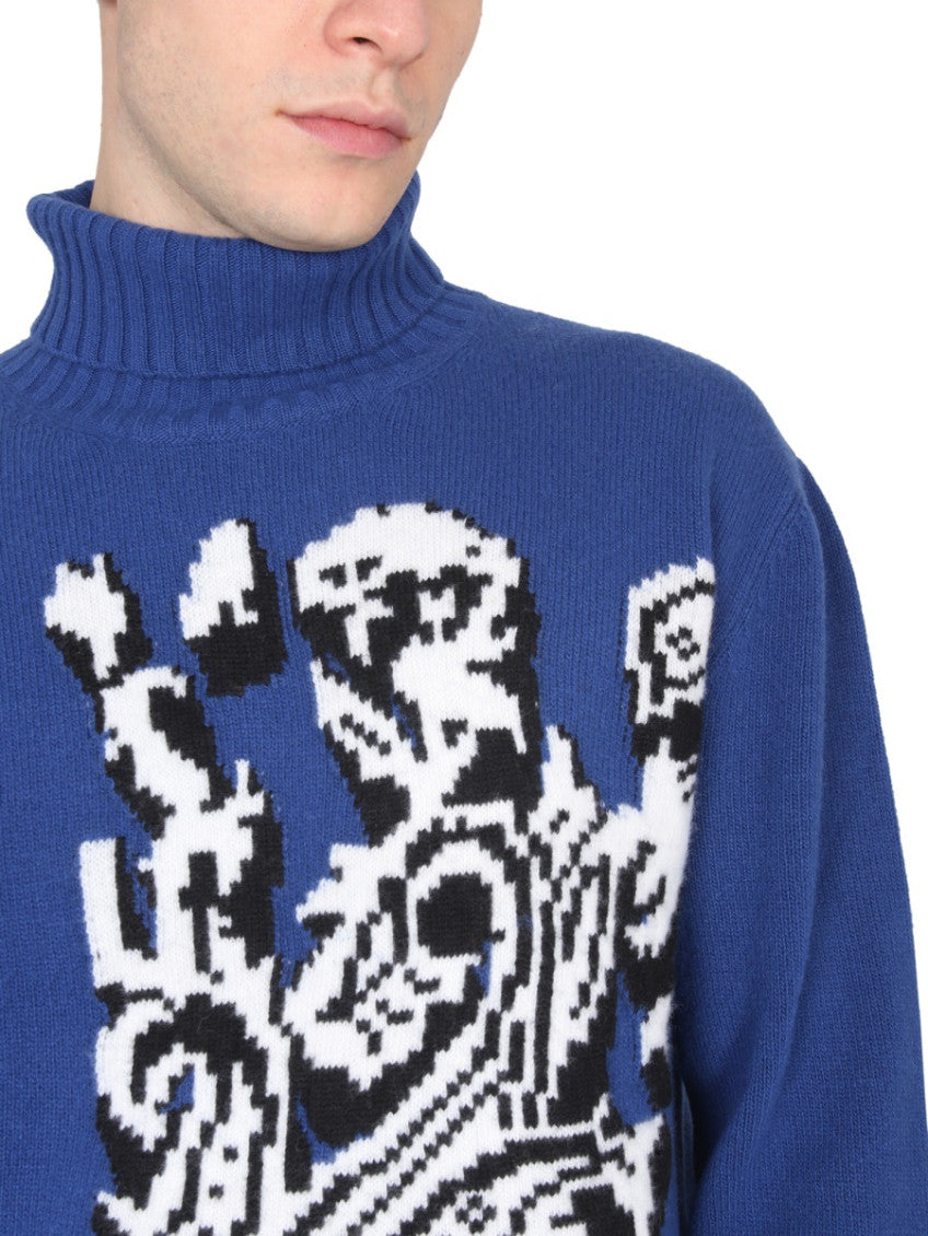 Blue Turtle Neck Sweaters 4