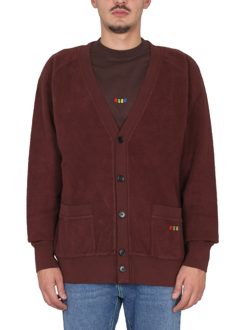 Brown V Neck Cardigans 1