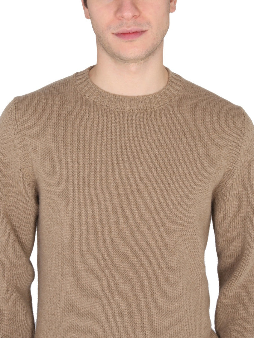 Brown Crew Neck Sweaters 4