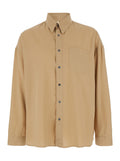 Beige Relaxed Solid Shirts 1