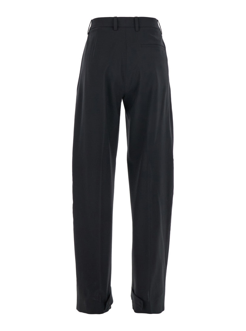 Black Regular Pleated Pants 2