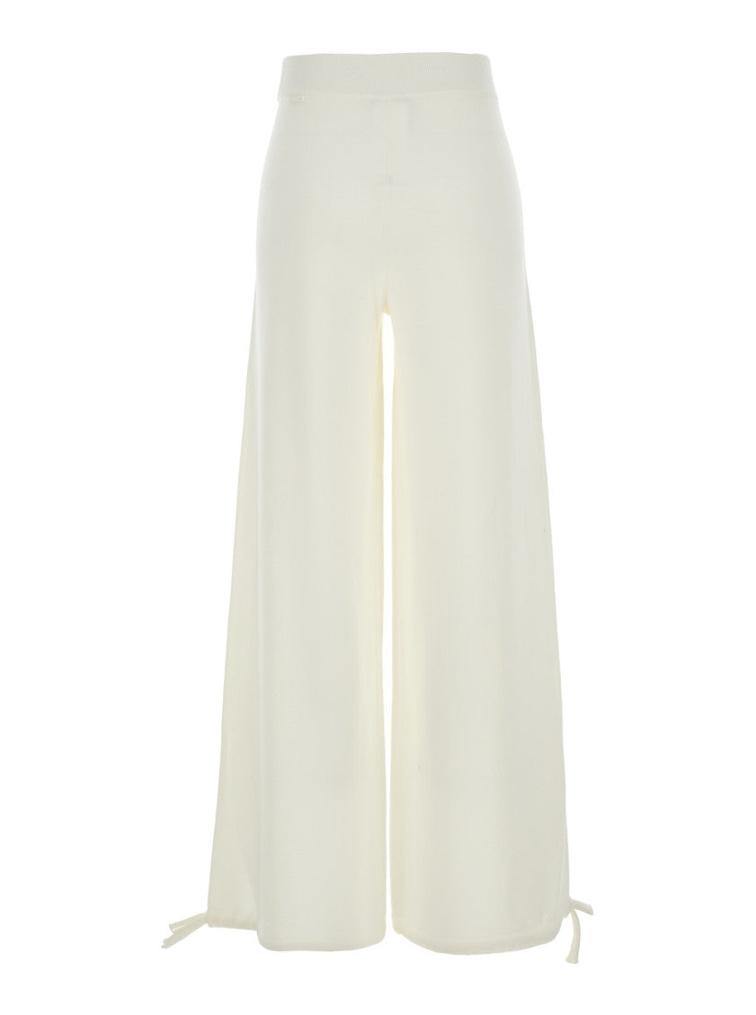 White Relaxed Elasticated Pants 2