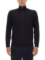 Blue Mock Collar Sweaters 1