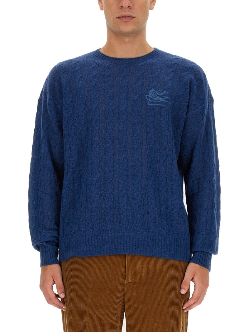 Blue Crew Neck Sweaters 1