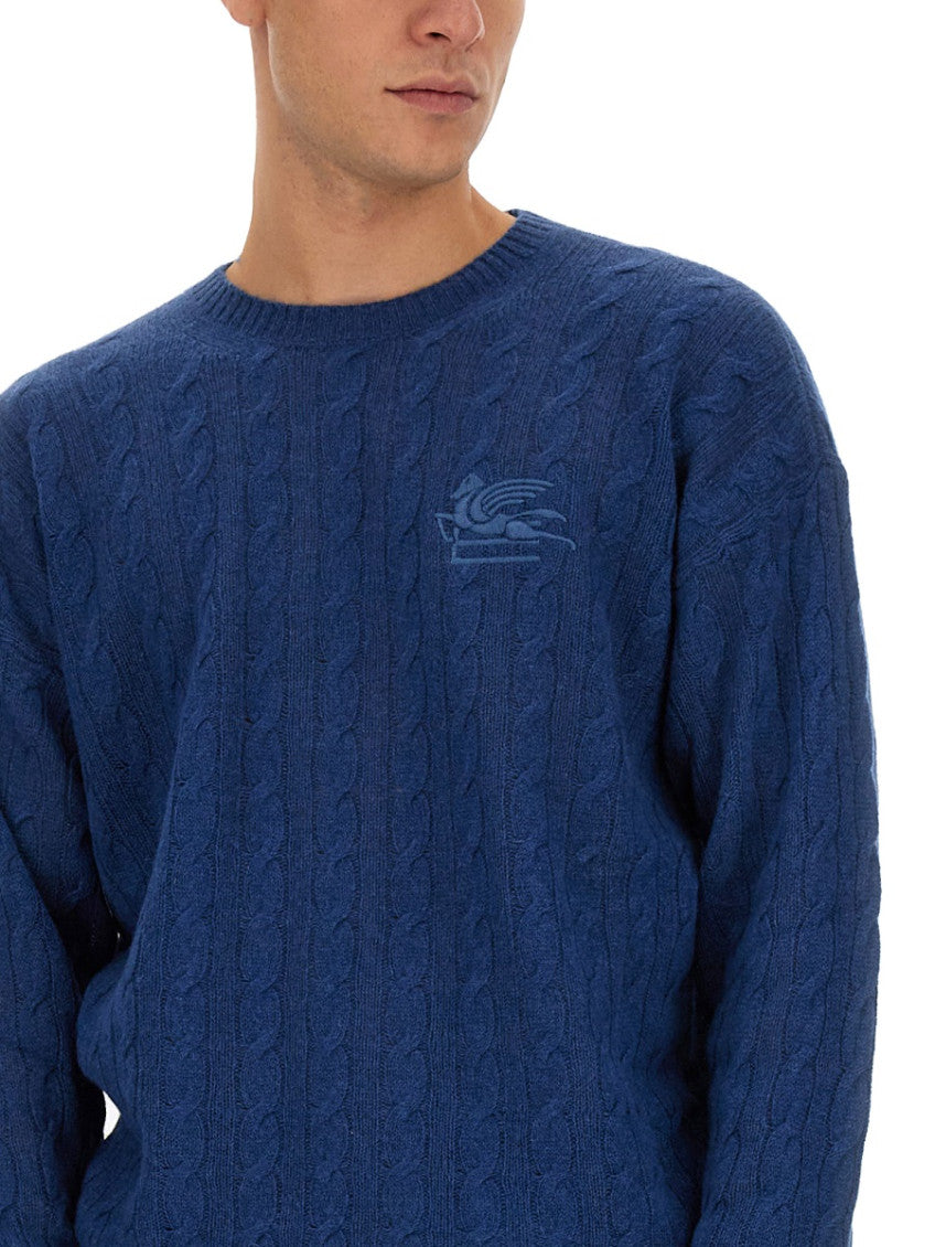Blue Crew Neck Sweaters 4
