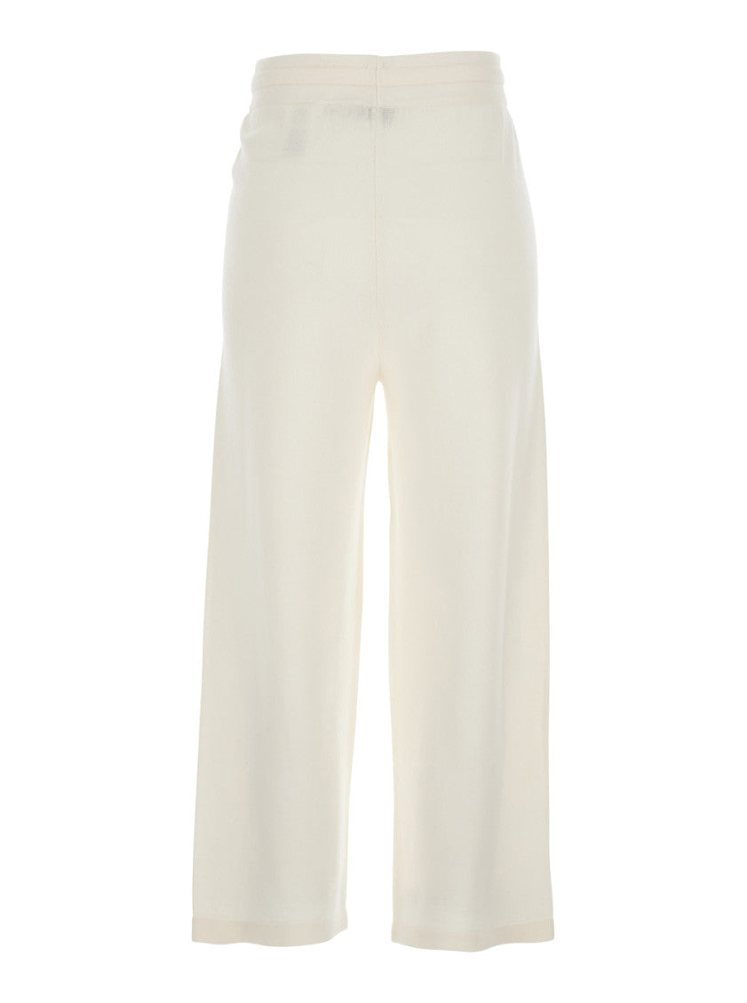 White Regular Drawstring Pants 2