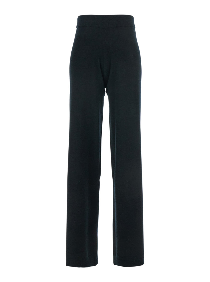 Black Straight Elasticated Pants 1