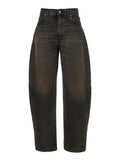 Brown Relaxed High Rise Jeans 1