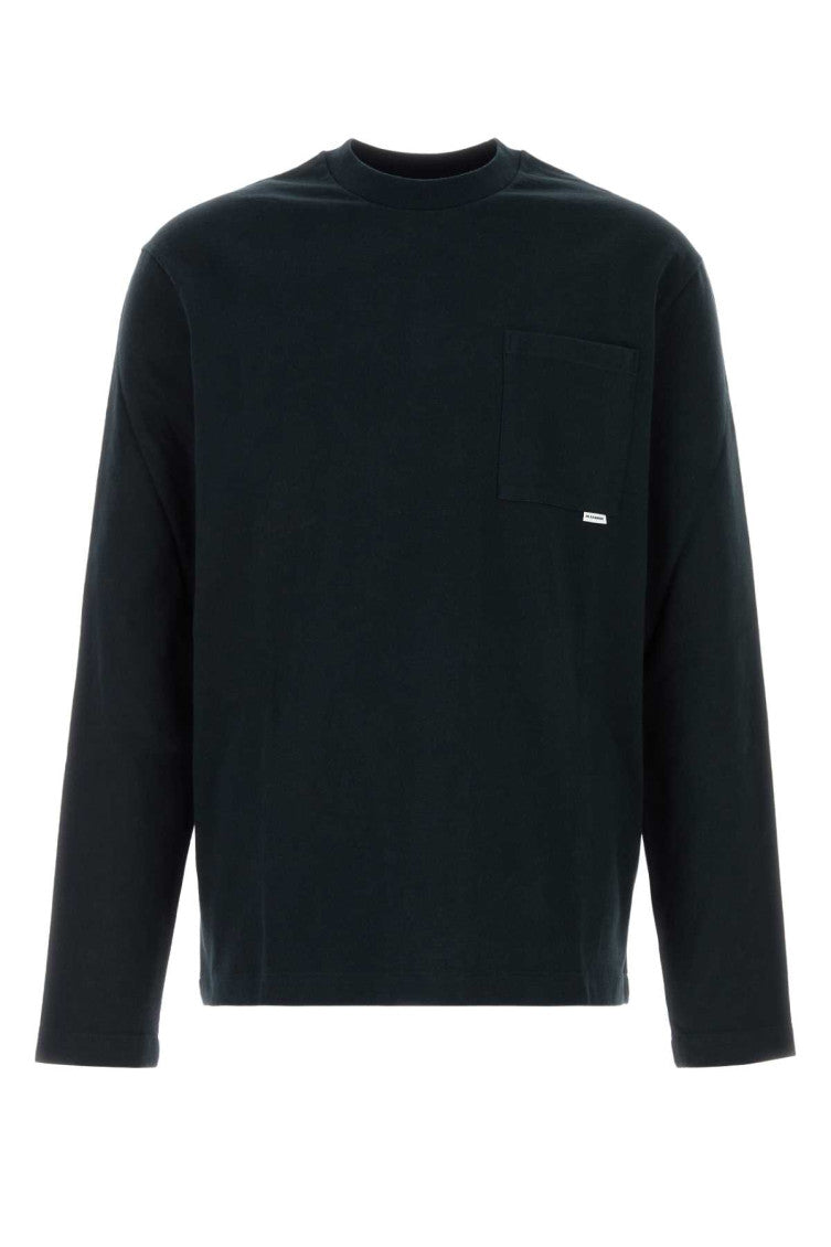Black Solid Crew Neck T-Shirt 1