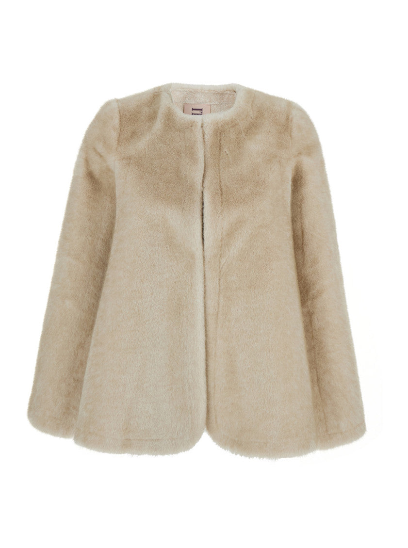 Beige Round Neck Jacket 1