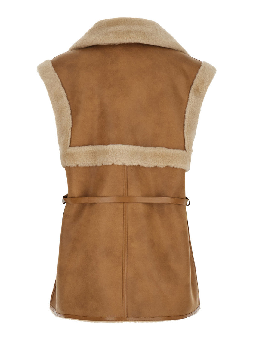 Beige Solid Notched Lapel Jacket 2