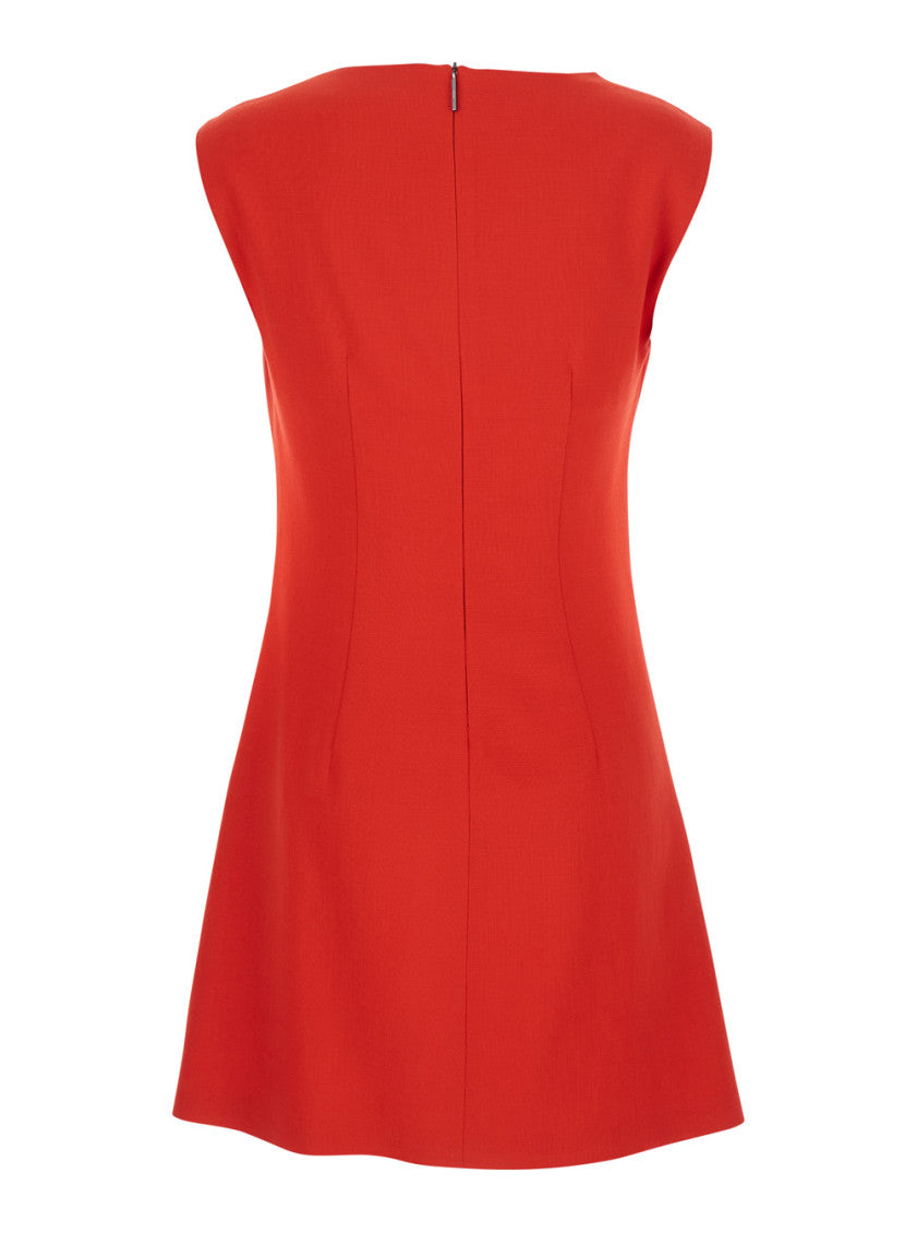 Red Cowl Neck Mini Dress 3