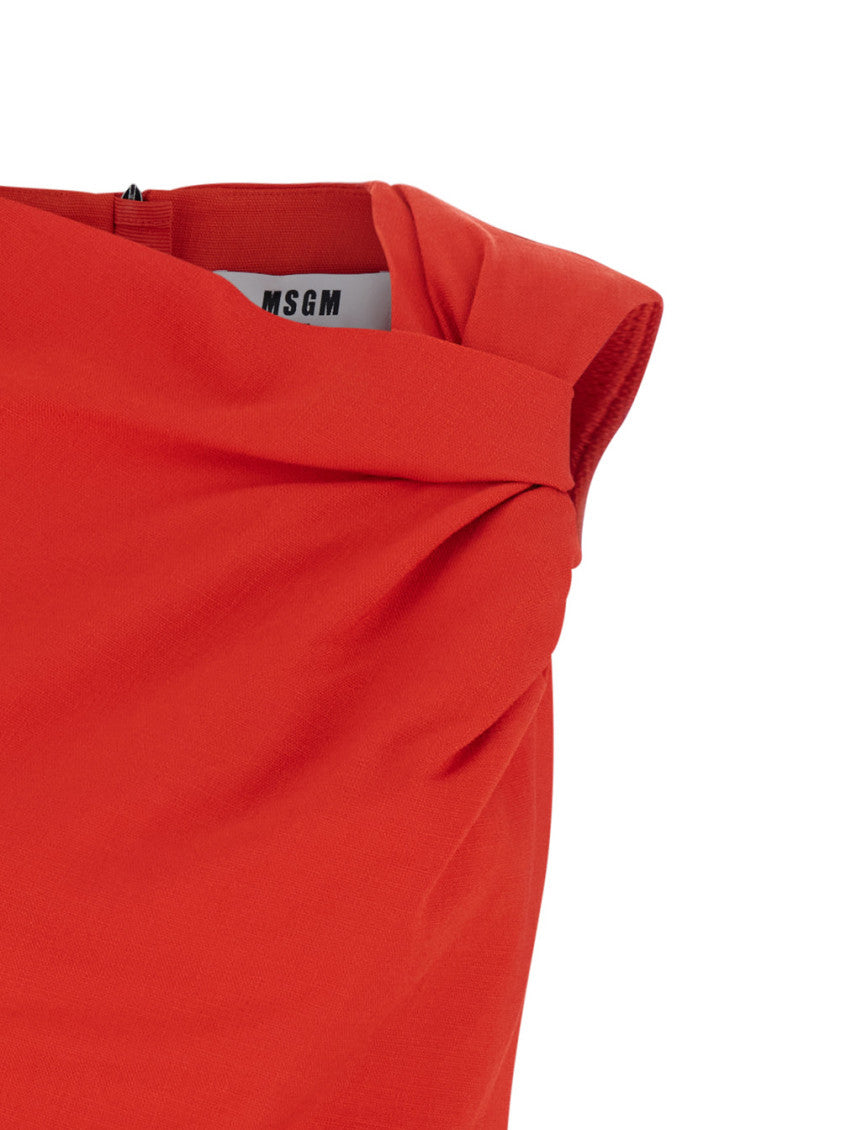 Red Cowl Neck Mini Dress 5