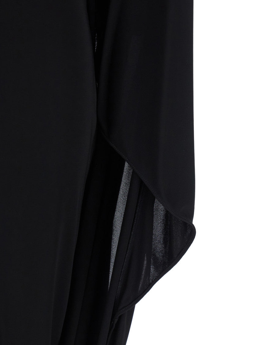 Black Mock Collar Midi Dress 4
