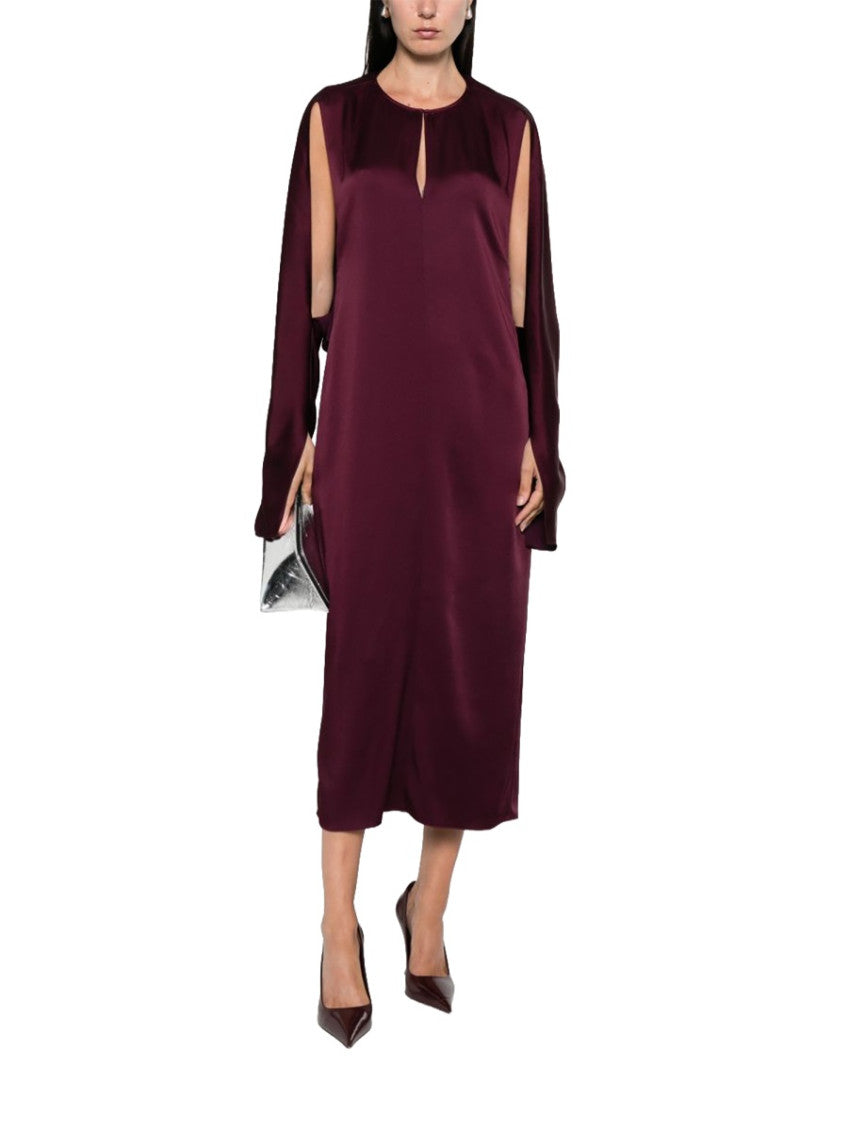 Dark Brown Round Neck Midi Dress 2