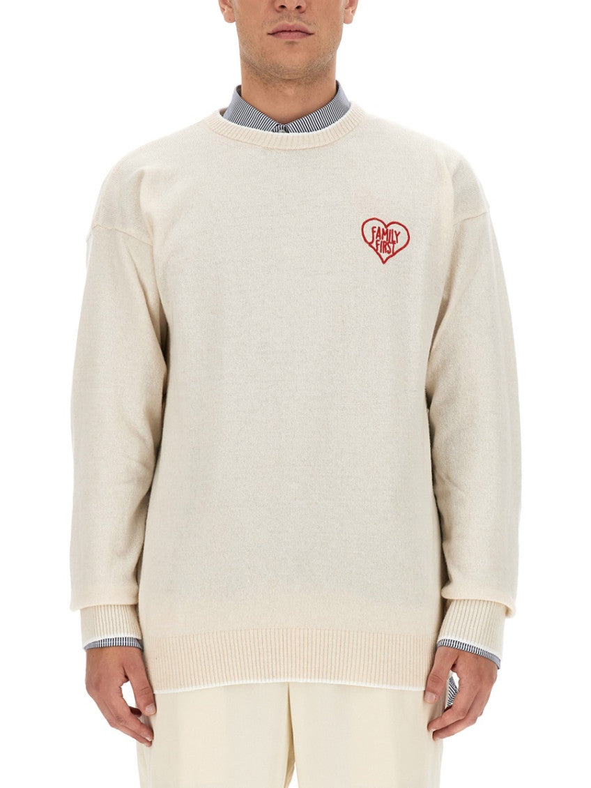 White Crew Neck Sweaters 1