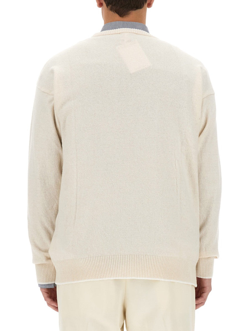 White Crew Neck Sweaters 3