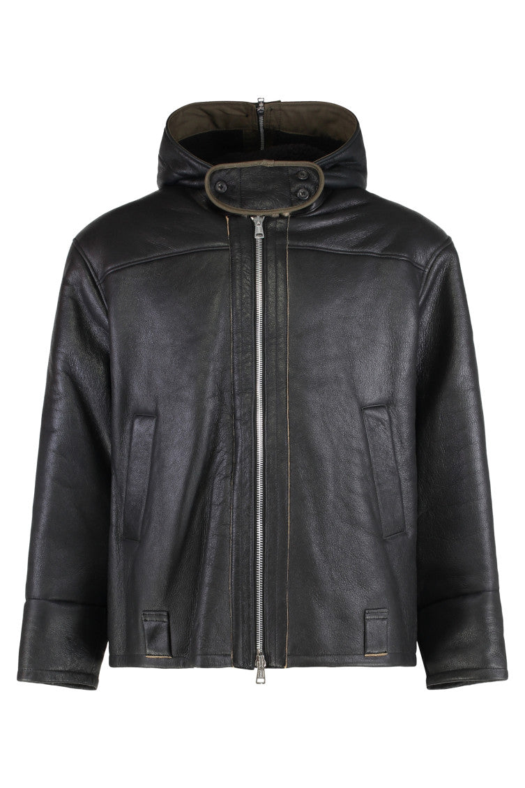 Black Solid Hood Jacket 1