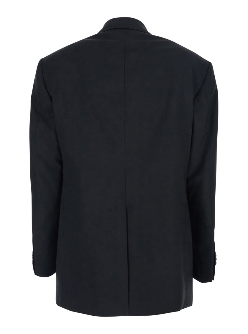 Black Notched Lapel Blazer 2