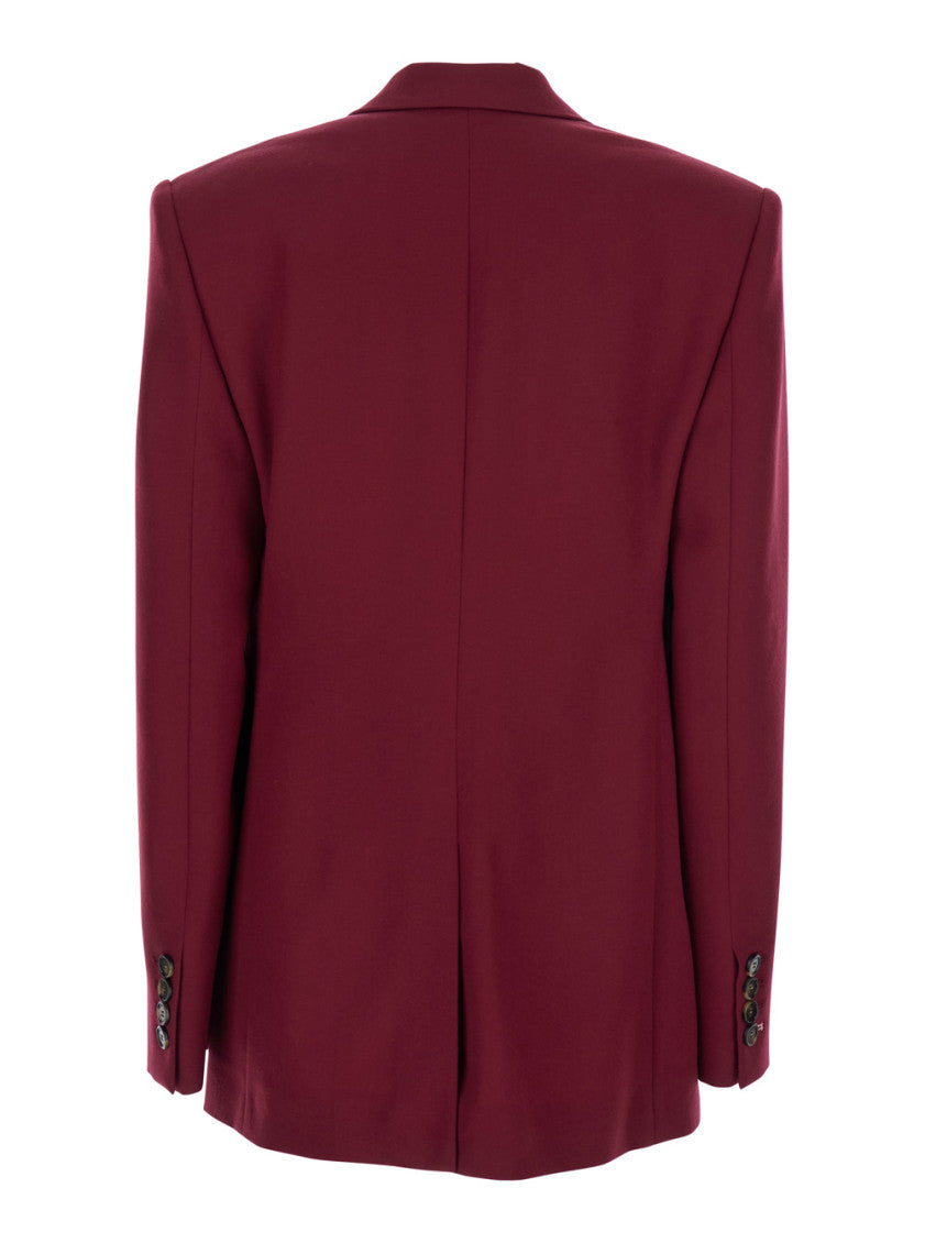 Red Notched Lapel Blazer 2