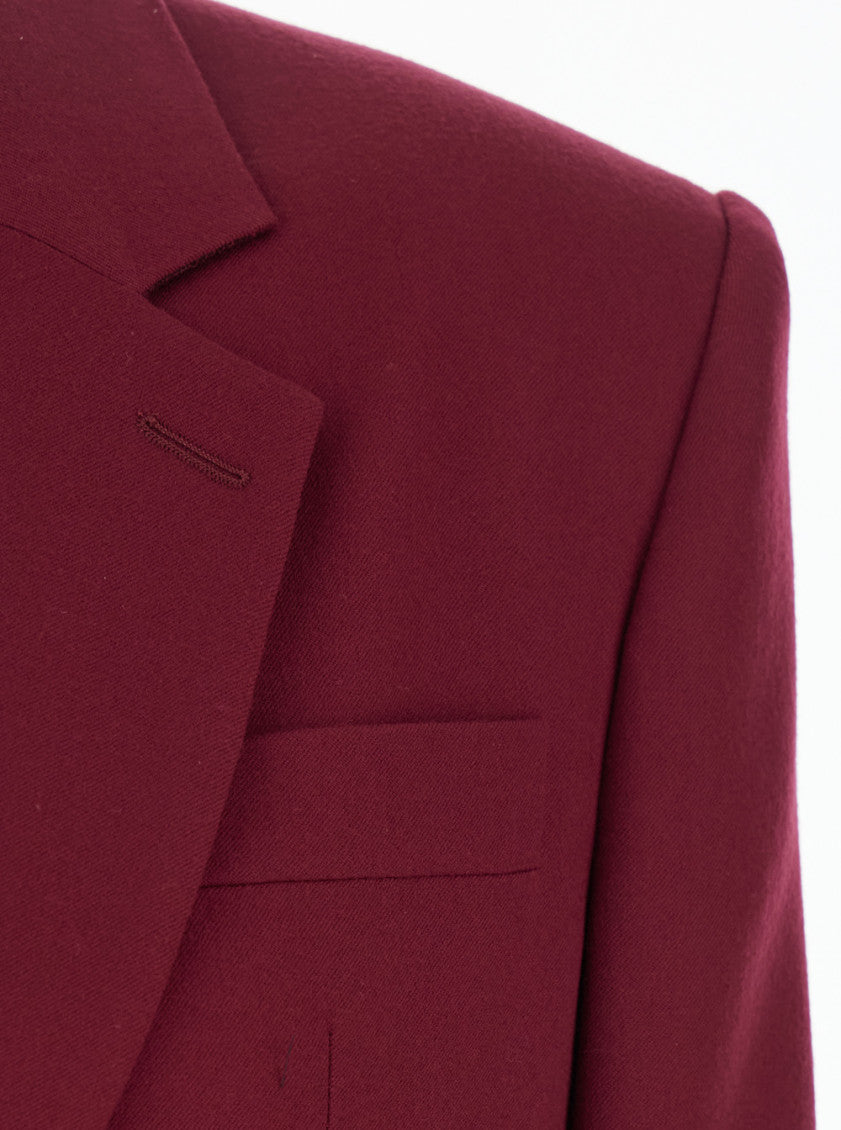 Red Notched Lapel Blazer 3