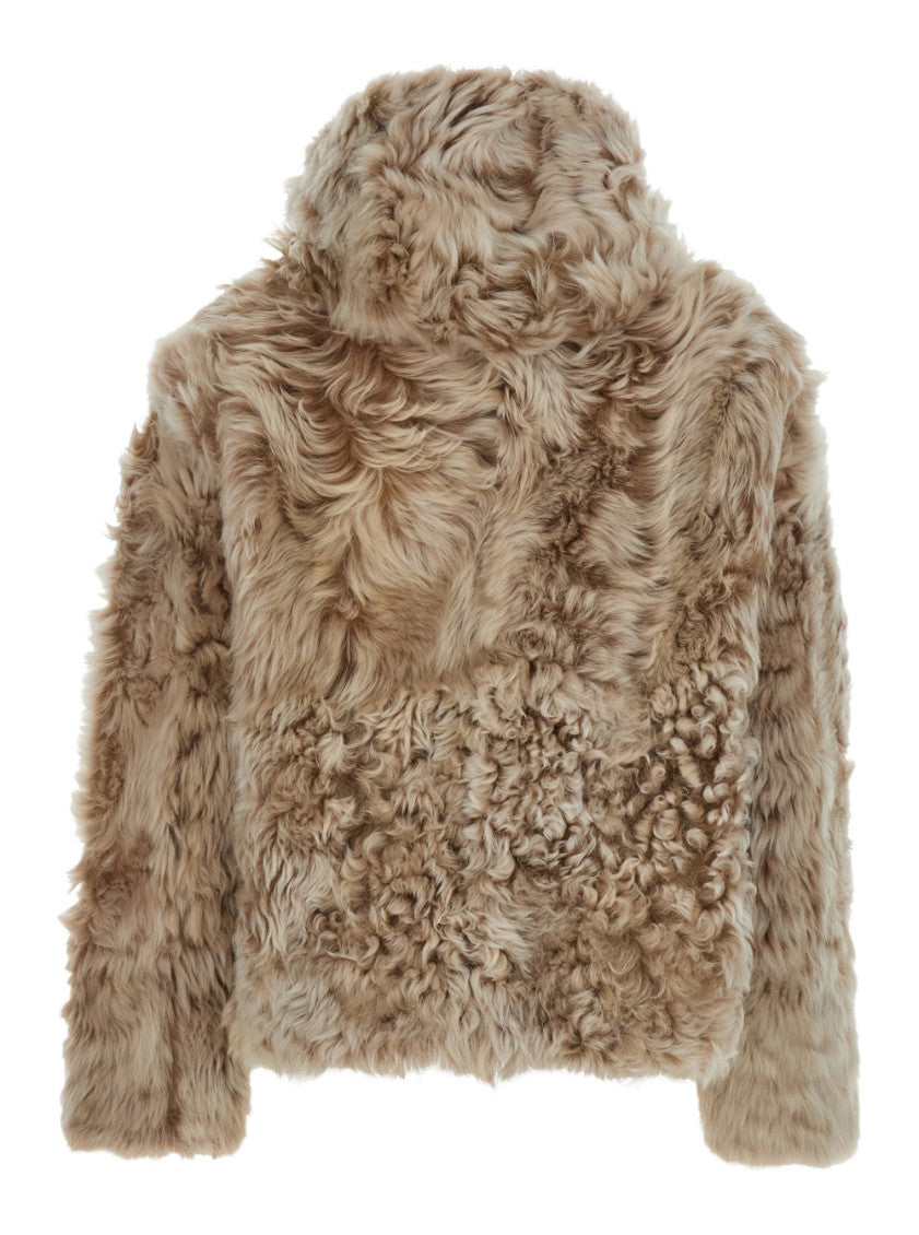 Beige Textured Hood Hoodie 2