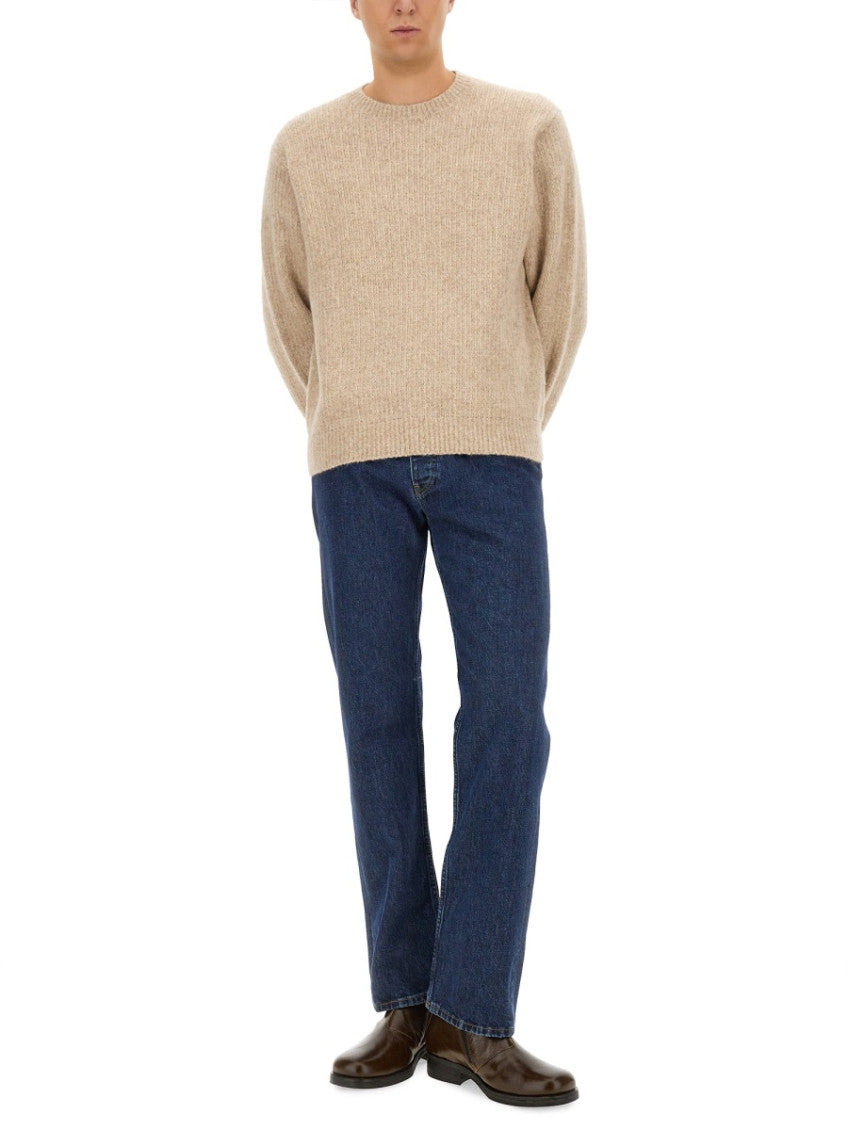 Beige Crew Neck Sweaters 2