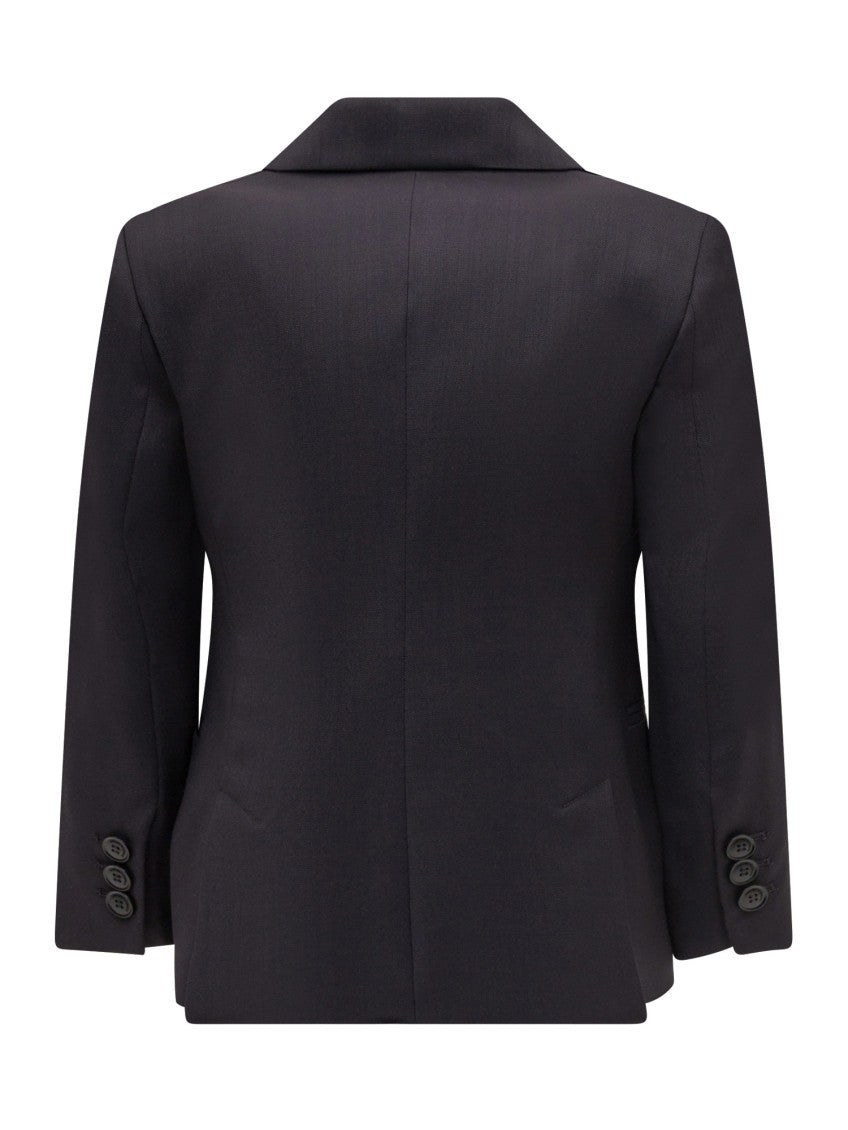 Kids Blue Solid Blazer 2