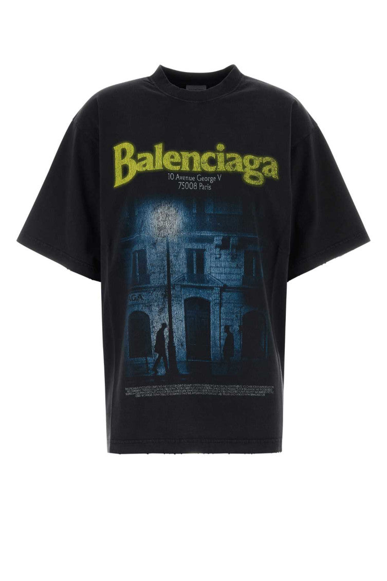 Black Graphic Crew Neck T-Shirt 1