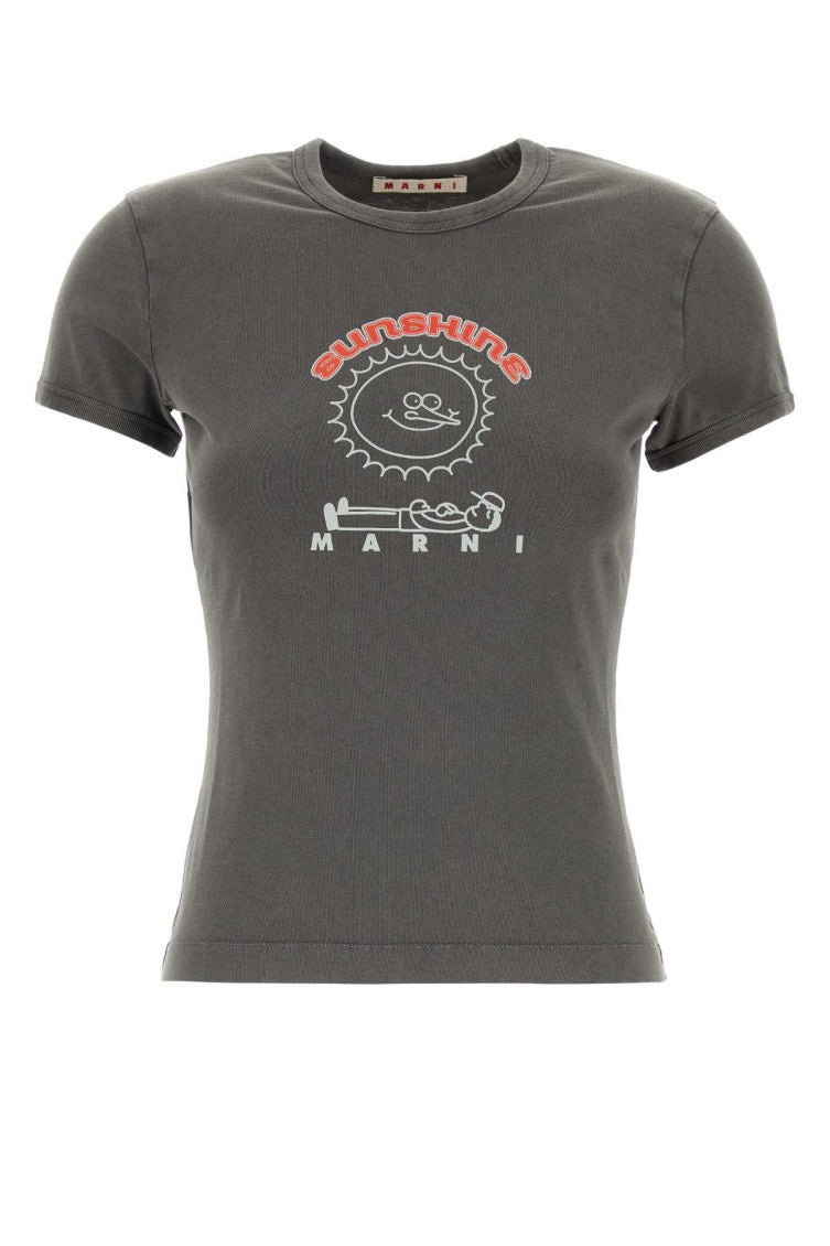Grey Graphic Crew Neck T-Shirt 1