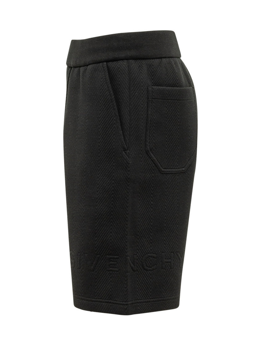 Black Textured Shorts 3