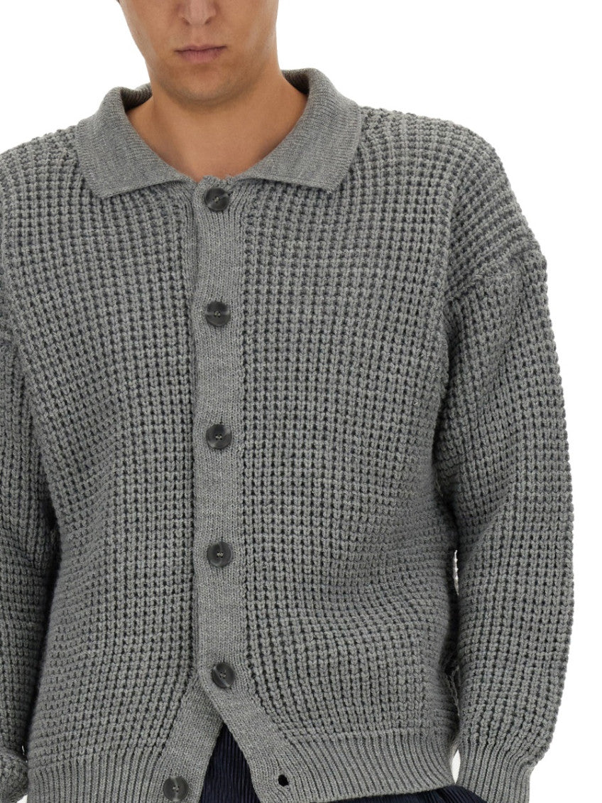 Grey Shirt Collar Cardigans 3
