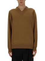 Brown V Neck Sweaters 1