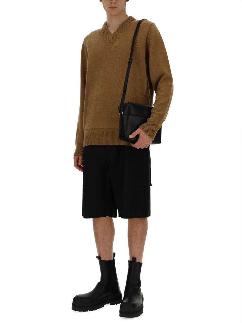 Brown V Neck Sweaters 2