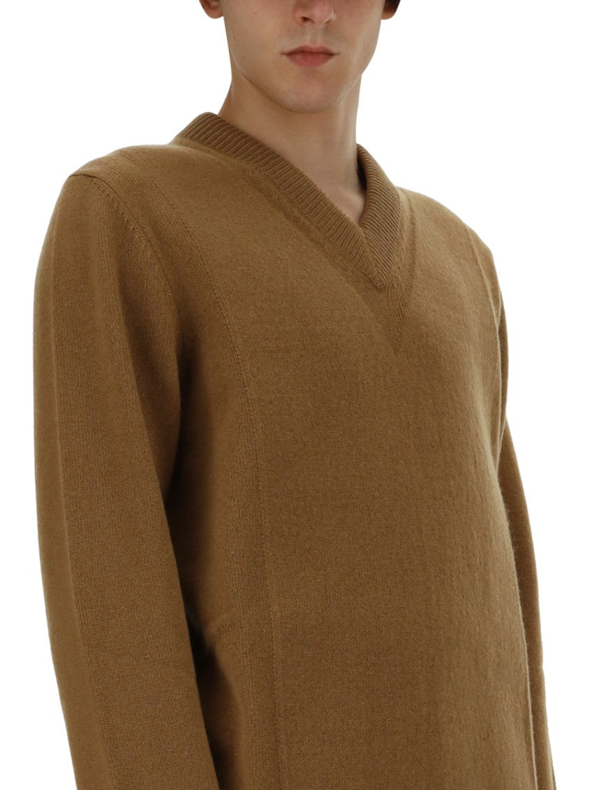 Brown V Neck Sweaters 4