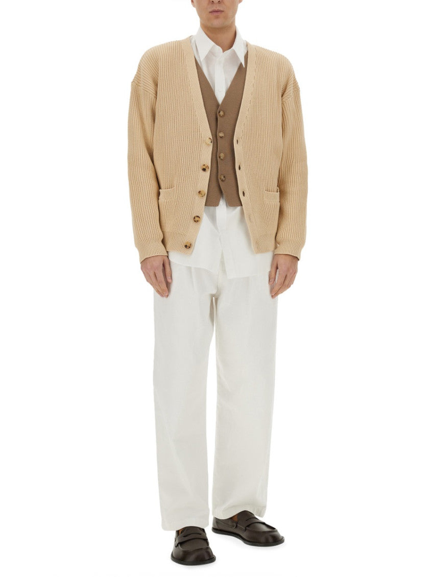Beige V Neck Cardigans 2