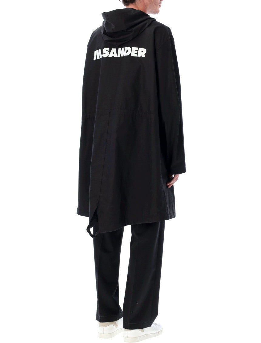 Black Logo Parka Coat 2