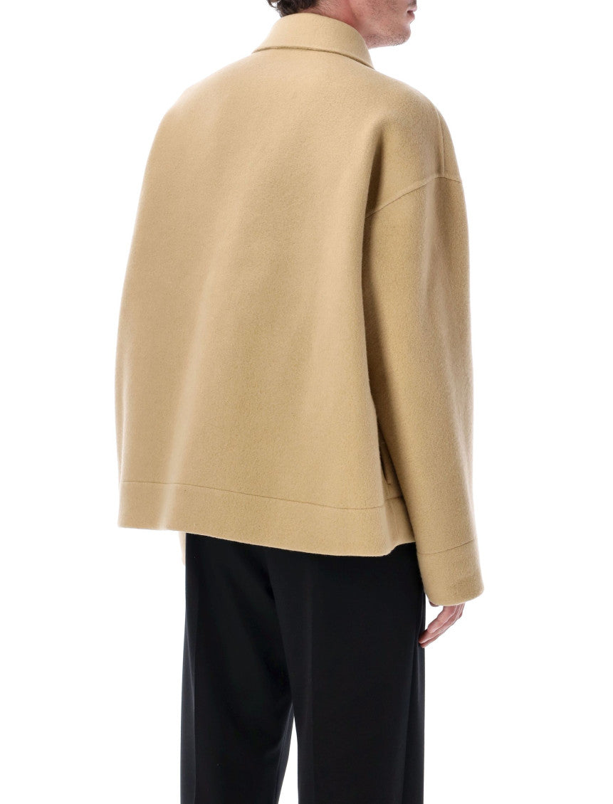 Beige Logo-detail Zip-front Jacket 2