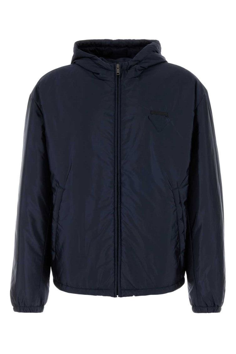 Navy blue Re-Nylon padded jacket 1