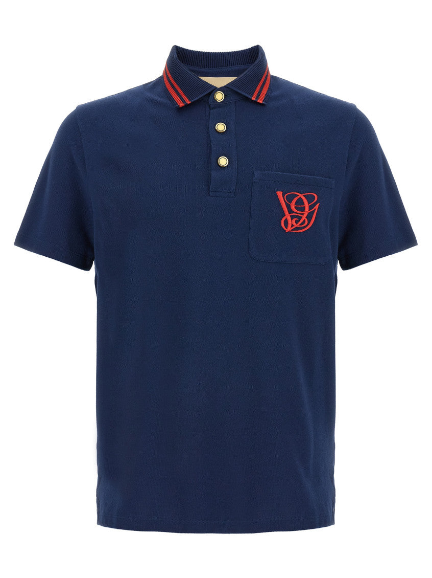 Blue Embroidery 'VG' Polo 1