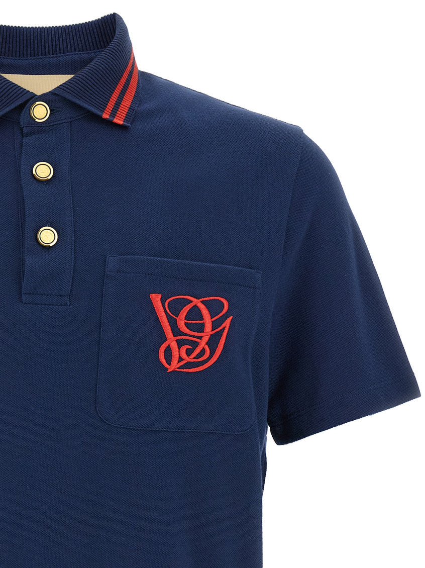 Blue Embroidery 'VG' Polo 3