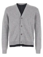 Grey 'Contrast Layered' cardigan 1