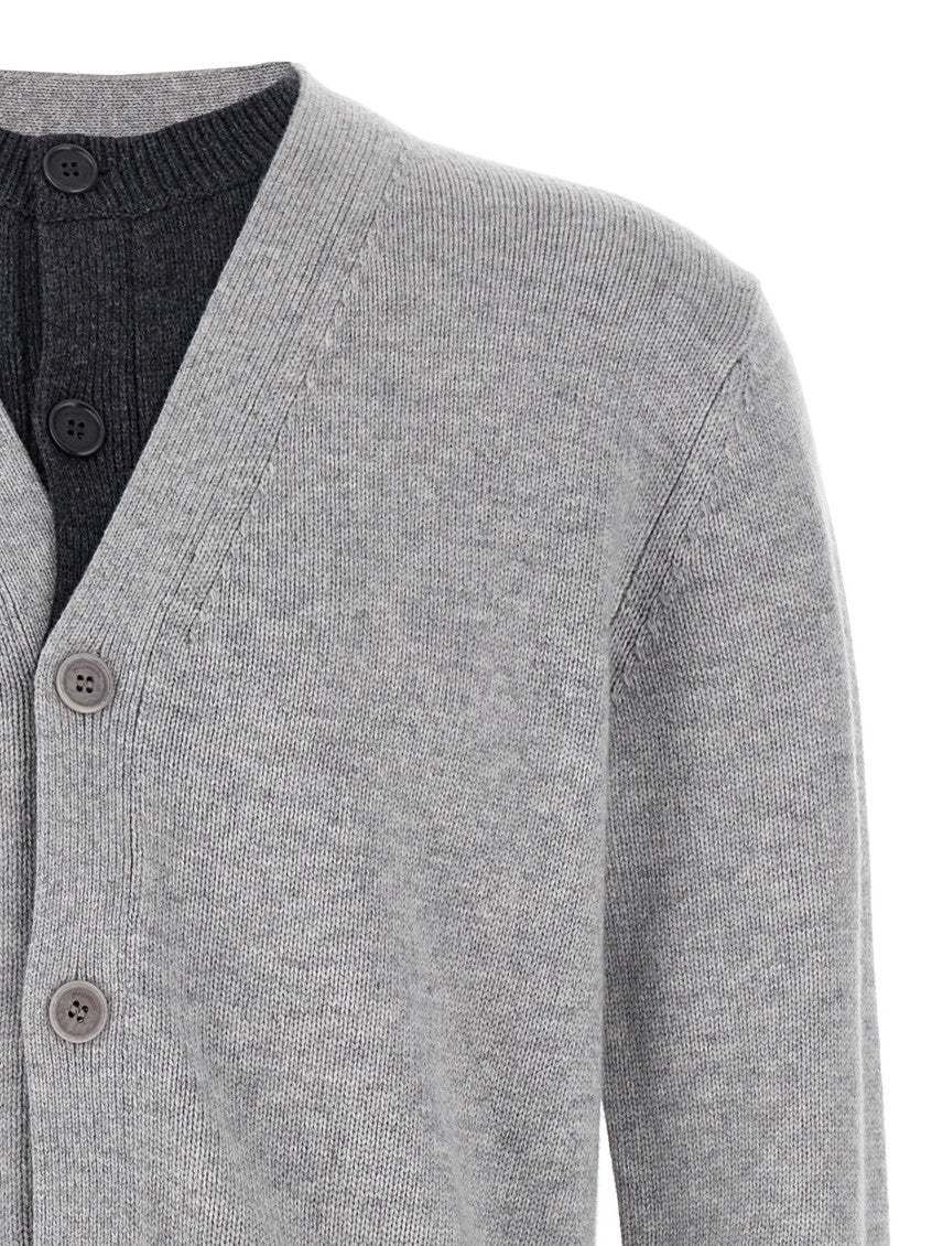 Grey 'Contrast Layered' cardigan 3