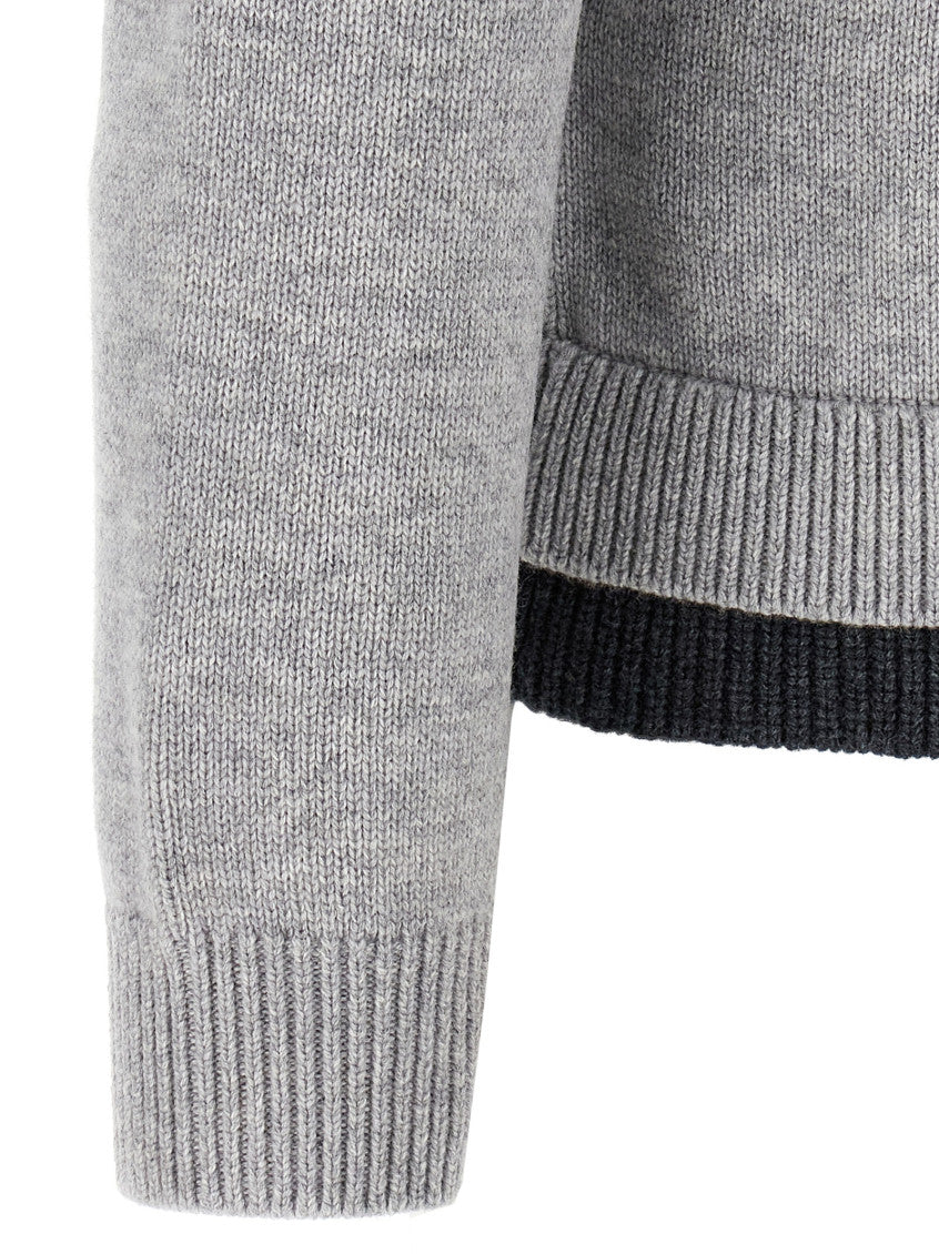 Grey 'Contrast Layered' cardigan 4