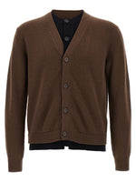 Brown 'Contrast Layered' cardigan 1